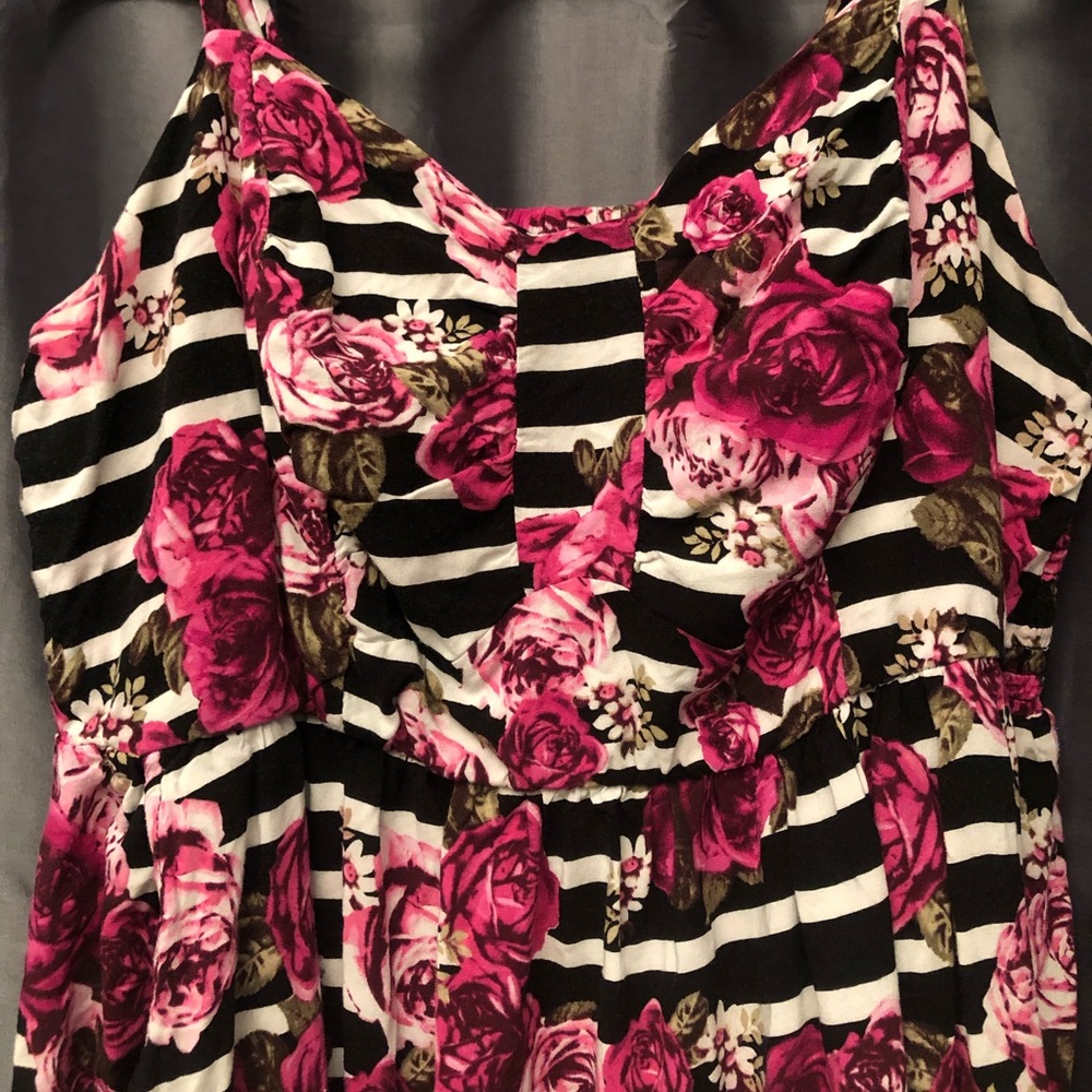 Striped Floral Torrid (size 1) Midi Dress